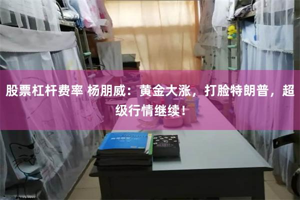 股票杠杆费率 杨朋威：黄金大涨，打脸特朗普，超级行情继续！