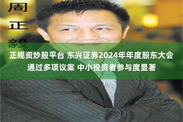 正规资炒股平台 东兴证券2024年年度股东大会通过多项议案 中小投资者参与度显著