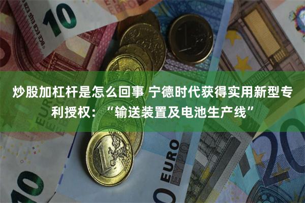 炒股加杠杆是怎么回事 宁德时代获得实用新型专利授权：“输送装置及电池生产线”