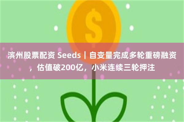 滨州股票配资 Seeds｜自变量完成多轮重磅融资，估值破200亿，小米连续三轮押注