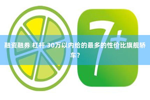 融资融券 杠杆 30万以内给的最多的性价比旗舰轿车?