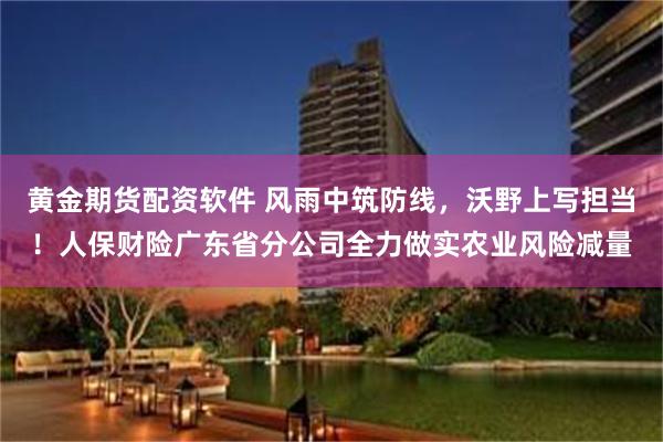 黄金期货配资软件 风雨中筑防线,沃野上写担当!人保财险广东省分公司全力做实农业风险减量