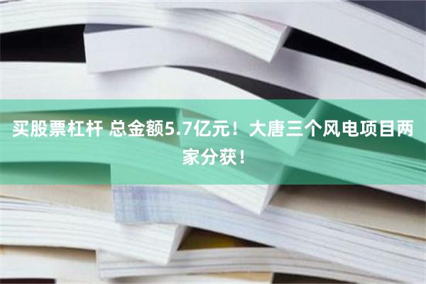 买股票杠杆 总金额5.7亿元！大唐三个风电项目两家分获！