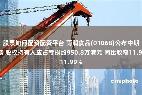 股票如何配资配资平台 雨润食品(01068)公布中期业绩 股权持有人应占亏损约950.8万港元 同比收窄11.99%