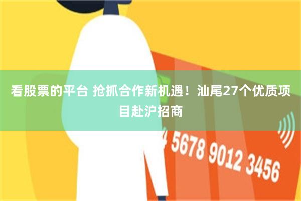 看股票的平台 抢抓合作新机遇！汕尾27个优质项目赴沪招商