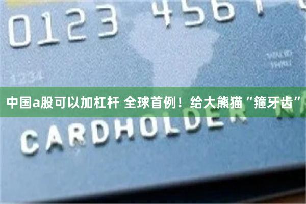 中国a股可以加杠杆 全球首例！给大熊猫“箍牙齿”
