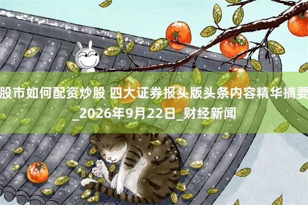 股市如何配资炒股 四大证券报头版头条内容精华摘要_2026年9月22日_财经新闻