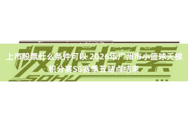 上市股票什么条件可以 2026年广州市小篮球天梯积分赛S6赛季五站点结束