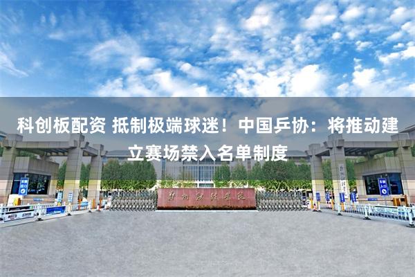 科创板配资 抵制极端球迷！中国乒协：将推动建立赛场禁入名单制度