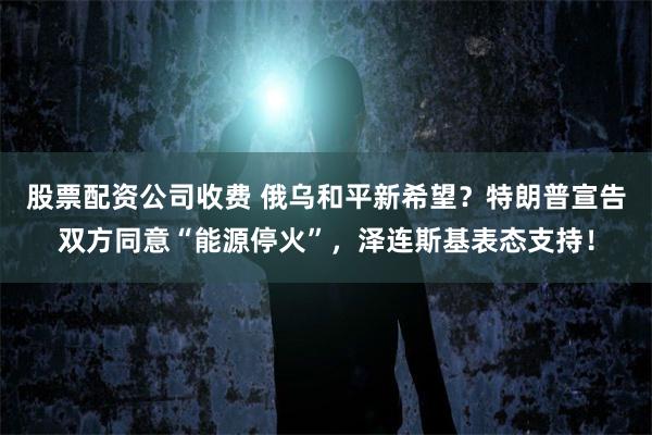股票配资公司收费 俄乌和平新希望？特朗普宣告双方同意“能源停火”，泽连斯基表态支持！